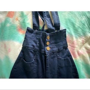 Collectif Blue Pants with Straps